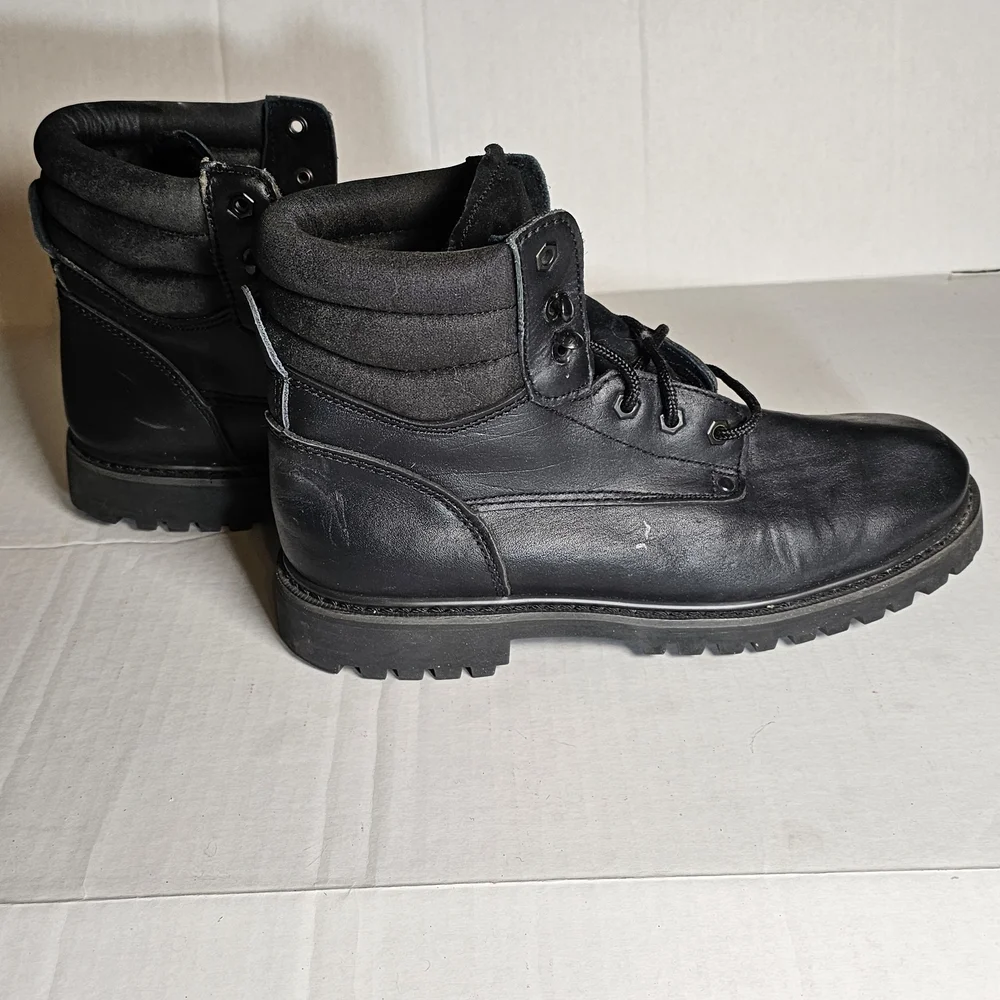 Sears Vintage Oil Resistance Black Men's 11D. Leather Boots. Lace Up. - Picture 7 of 7
